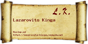 Lazarovits Kinga névjegykártya